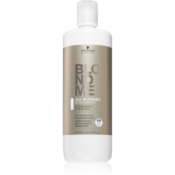 Schwarzkopf Professional Blondme All Blondes Detox почистващ детоксикиращ шампоан за блонд коса и коса с кичури 1000 мл.