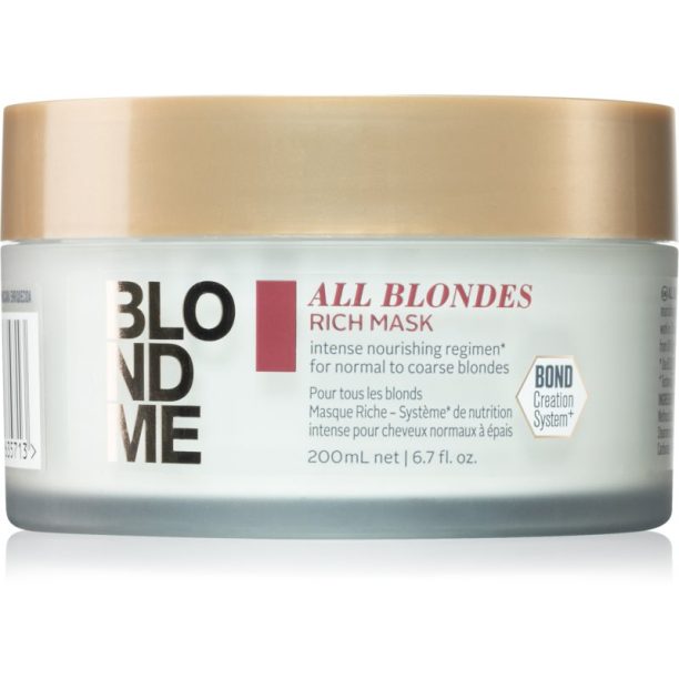 Schwarzkopf Professional Blondme All Blondes Rich подхранваща маска  за груба коса 200 мл.