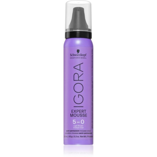 Schwarzkopf Professional IGORA Expert Mousse оцветяващ мус За коса цвят 5-0 Light Brown Natural 100 мл.