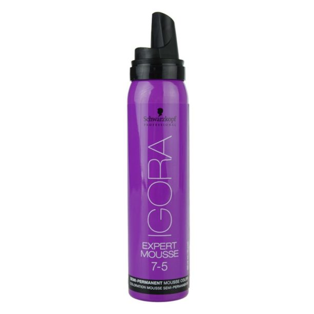 Schwarzkopf Professional IGORA Expert Mousse оцветяващ мус За коса цвят 7-5 Medium Blonde Gold 100 мл. на ниска цена