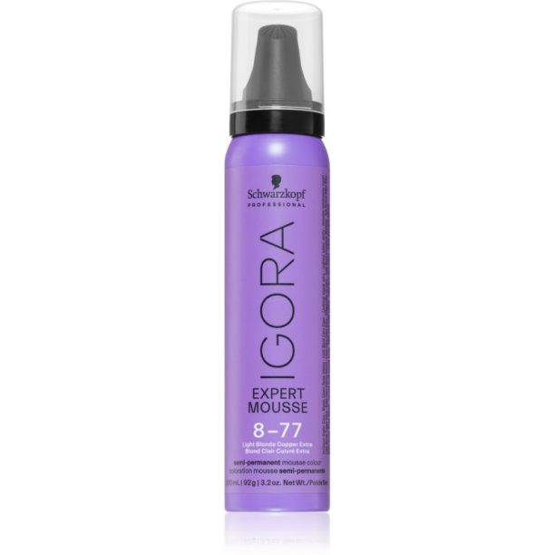 Schwarzkopf Professional IGORA Expert Mousse оцветяващ мус За коса цвят 8-77 Light Blonde Copper Extra 100 мл.