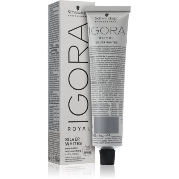 Schwarzkopf Professional IGORA Royal Absolutes SilverWhite тонираща деми-перманентна боя за коса за сива и бяла коса цвят Silver 60 мл.