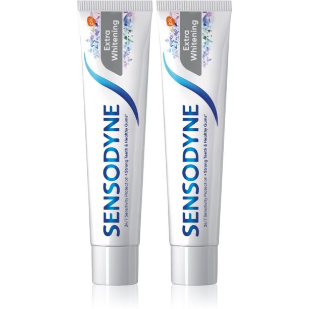 Sensodyne Extra Whitening избелваща паста за зъби с флуорид за чувствителни зъби 2x75 мл.