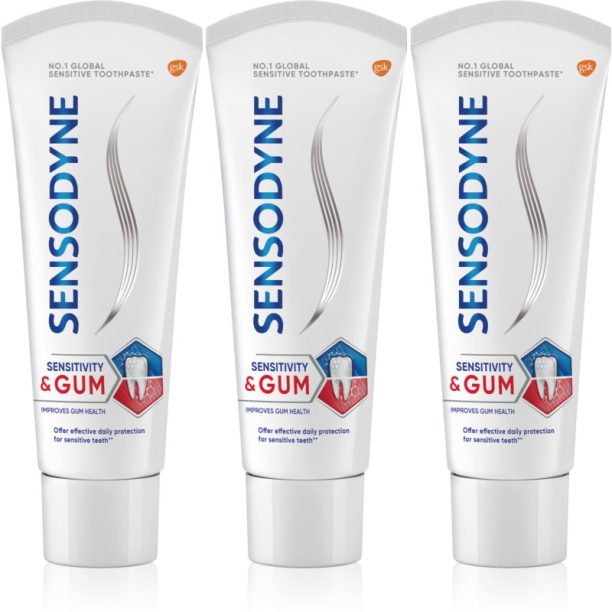 Sensodyne Sensitivity & Gum паста за зъби за чувствителни зъби 3x75 мл.