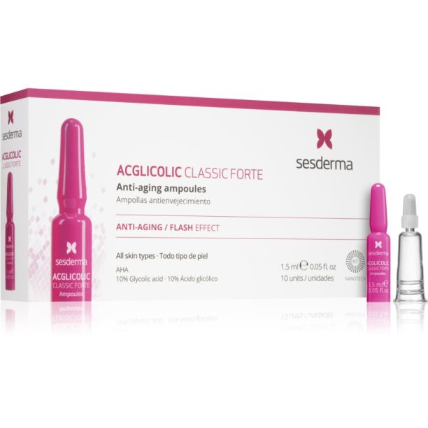 Sesderma Acglicolic Classic Forte Facial хидратиращ серум против бръчки s AHA 10 x 1.5 мл.