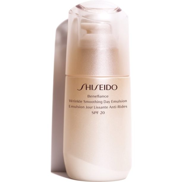 Shiseido Benefiance Wrinkle Smoothing Day Emulsion защитна емулсия против стареене на кожата на лицето SPF 20 75 мл.