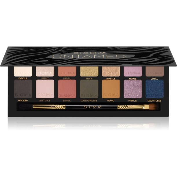 Sigma Beauty Untamed Eyeshadow Palette палитра от сенки за очи с огледалце и апликатор 19.32 гр.