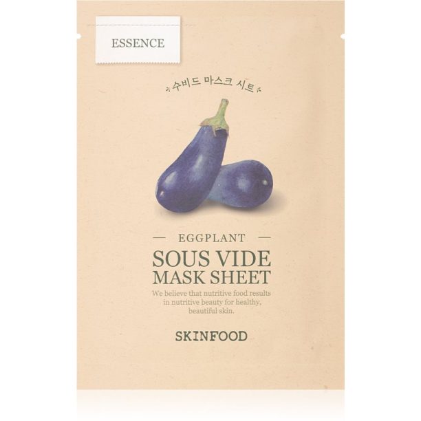 Skinfood Sous Vide Eggplant хидратираща платнена маска за озаряване на лицето 1 бр.