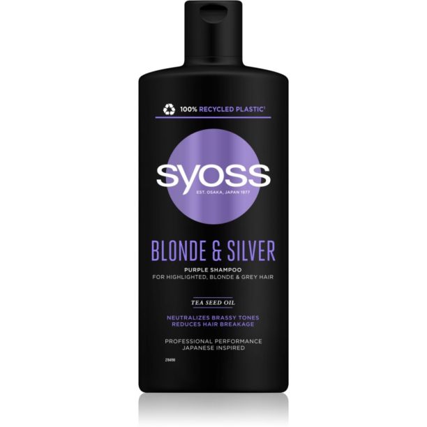 Syoss Blonde & Silver лилав шампоан за руса и сива коса 440 мл. на ниска цена