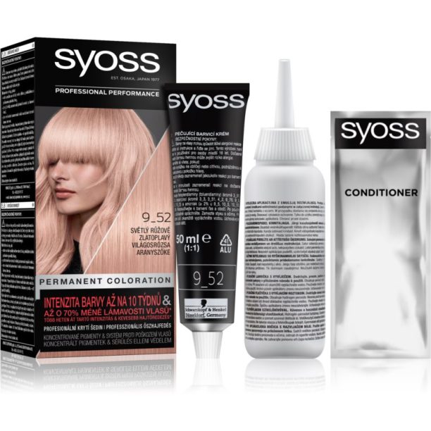 Syoss Color перманентната боя за коса цвят 9-52 Light Rose Gold Blond на ниска цена