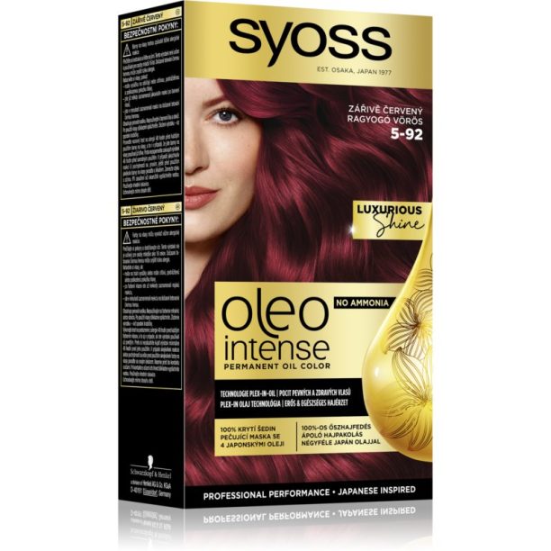 Syoss Oleo Intense перманентната боя за коса с олио цвят 5-92 Bright Red 1 бр.