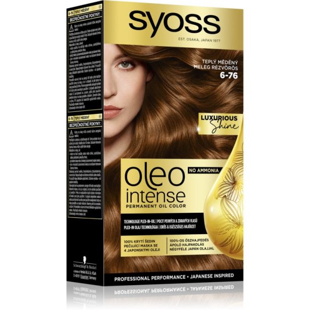 Syoss Oleo Intense перманентната боя за коса с олио цвят 6-76 Warm Copper 1 бр.