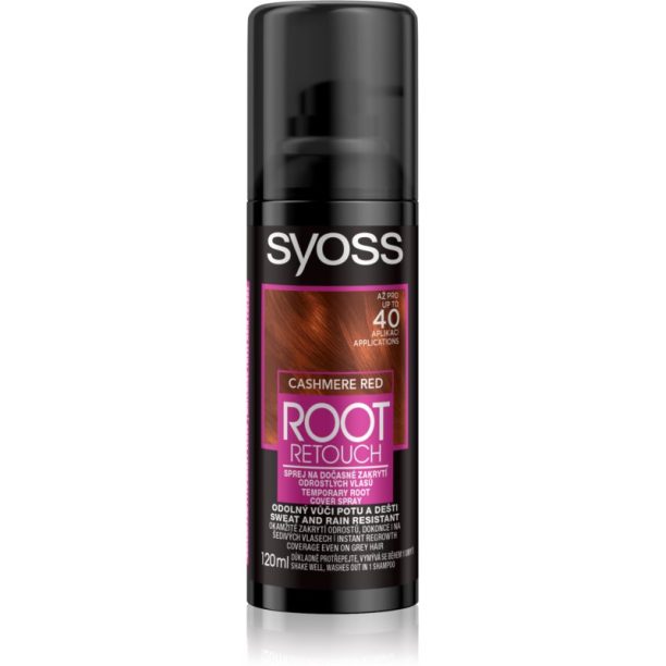 Syoss Root Retoucher тонираща боя за израстнали корени в спрей цвят Cashmere Red 120 мл.