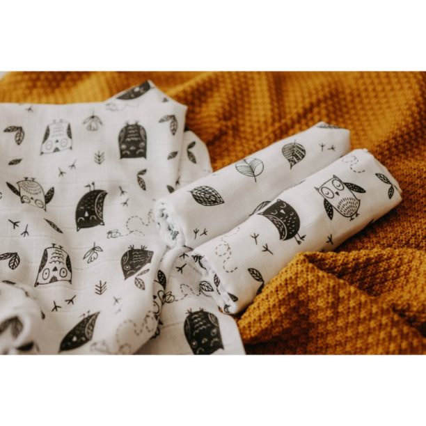 T-TOMI TETRA Cloth Diapers HIGH QUALITY пелени от плат Owls 70x70 cm 3 бр. купи на топ цена