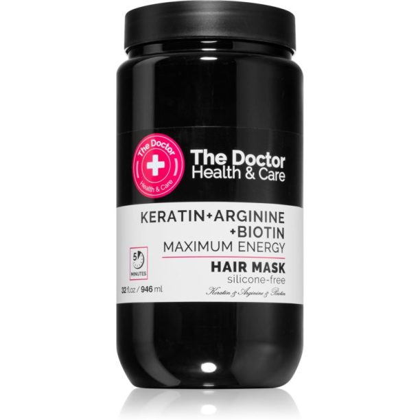 The Doctor Keratin + Arginine + Biotin Maximum Energy кератинова маска За коса 946 мл.