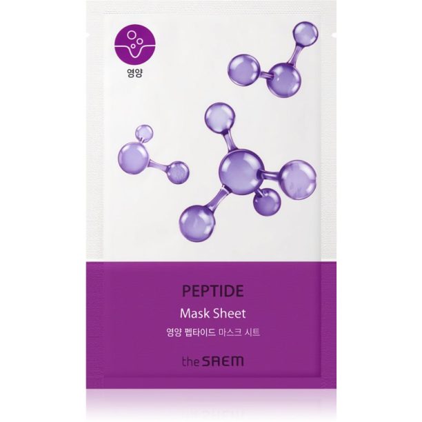 The Saem Bio Solution Peptide платнена маска за интензивно опъване и озаряване на кожата на лицето 20 гр.