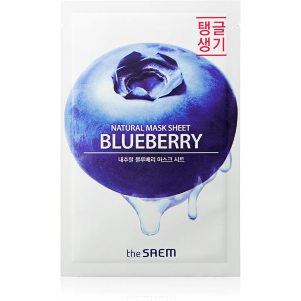 The Saem Natural Mask Sheet Blueberry платнена маска с ревитализиращ ефект 21 мл.