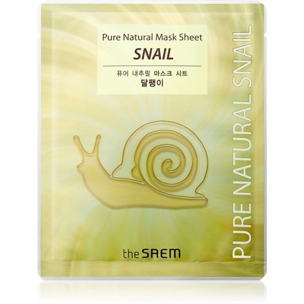 The Saem Pure Natural Snail платнена маска с ревитализиращ ефект 20 мл.