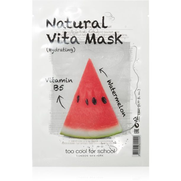 Too Cool For School Natural Vita Mask Hydrating Watermelon хидратираща платнена маска 23 гр.