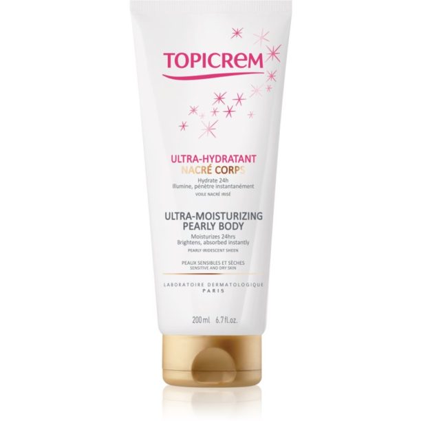 Topicrem UH BODY Ultra-Moisturizing Pearly Body лосион за тяло за чувствителна кожа  перлен блясък 200 мл.