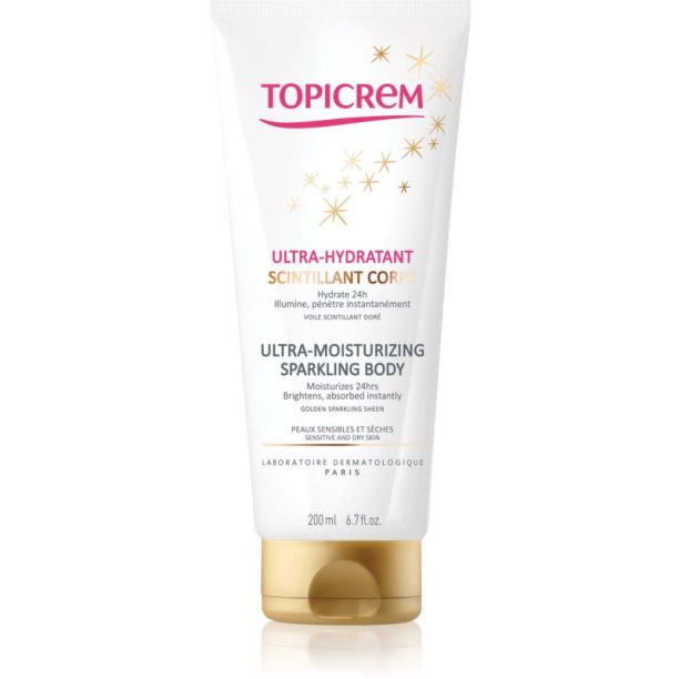 Topicrem UH BODY Ultra-Moisturizing Sparkling Body интензивно хидратиращо мляко за тяло с блясък 200 мл.