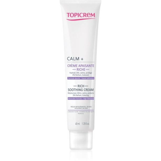 Topicrem UH FACE CALM+ Rich Soothing Cream подхранващ успокояващ крем за суха и нетолерантна кожа 40 мл.