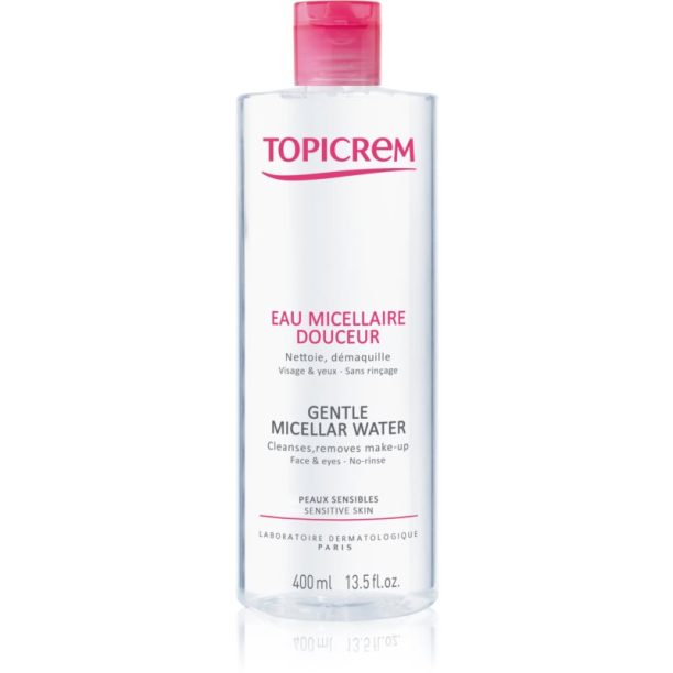 Topicrem UH FACE Gentle Micellar Water нежна почистваща мицеларна вода за чувствителна кожа на лицето и околоочен контур 400 мл.