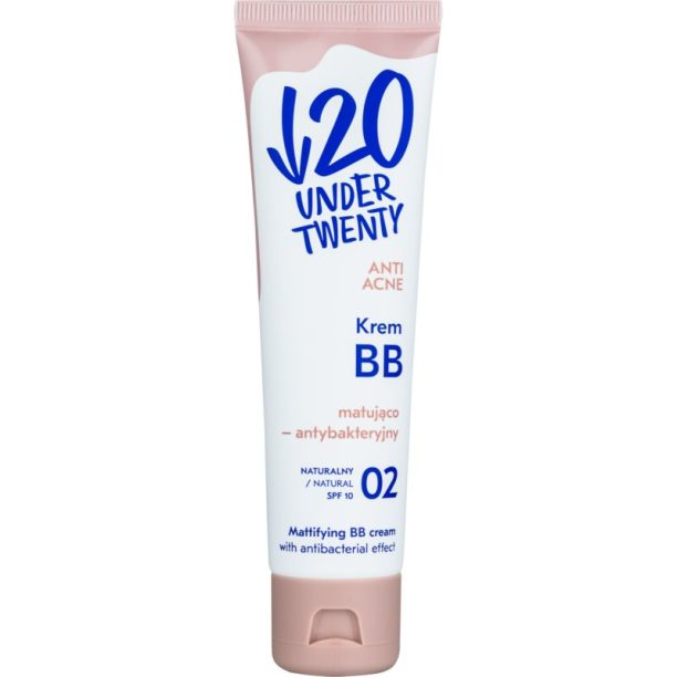 Under Twenty ANTI! ACNE матиращ ВВ крем SPF 10 цвят 02 Natural 60 мл.