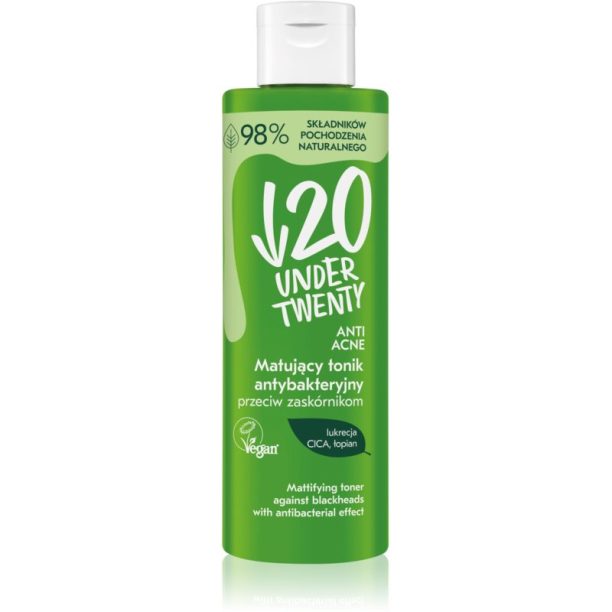 Under Twenty ANTI! ACNE почистващ и матиращ тоник против черни точки 200 мл.