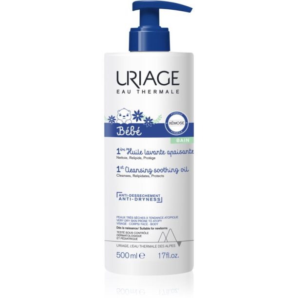 Uriage Bébé 1st Cleansing Soothing Oil успокояващо почистващо олио за суха към атопична кожа 500 мл. на ниска цена