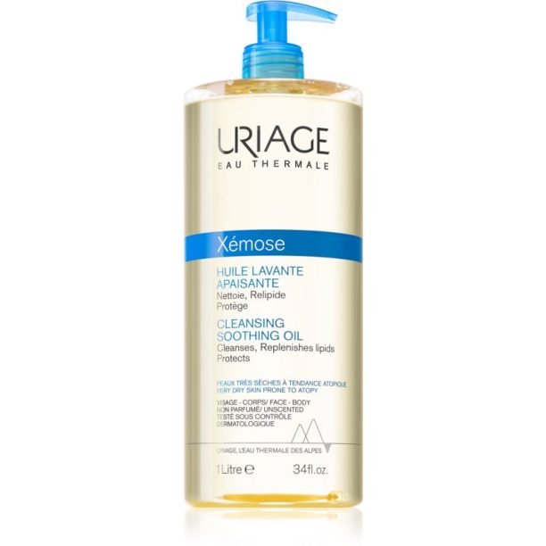 Uriage Xémose Cleansing Soothing Oil успокояващо почистващо олио за лице и тяло 1000 мл. на ниска цена