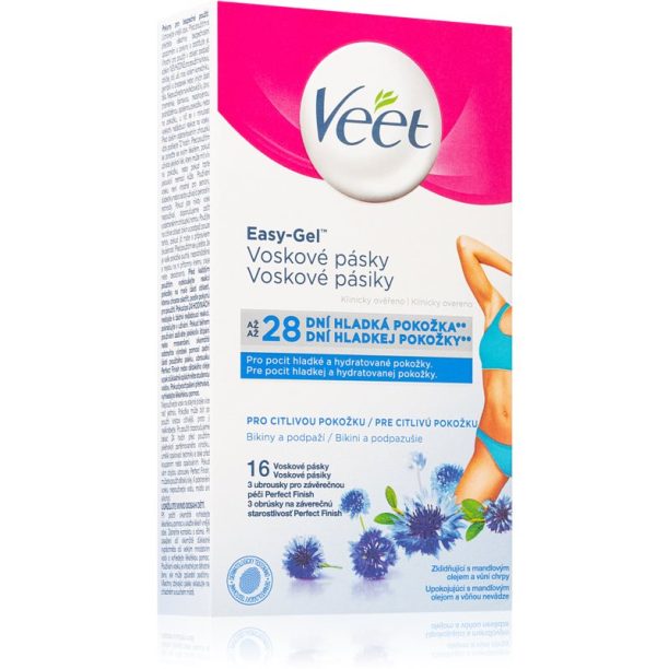 Veet Easy-Gel восъчни ленти за епилация бикини линия и подмишници 16 бр. на ниска цена