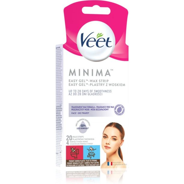 Veet Minima Hypoallergenic восъчни ленти за епилация за лице 20 бр.