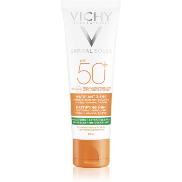 Vichy Capital Soleil Mattifying 3-in-1 защитен матиращ крем за лице SPF 50+ 50 мл.