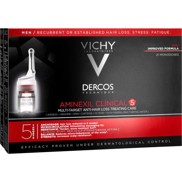 Vichy Dercos Aminexil Clinical 5 целенасочена грижа против косопад за мъже 21 x 6 мл.