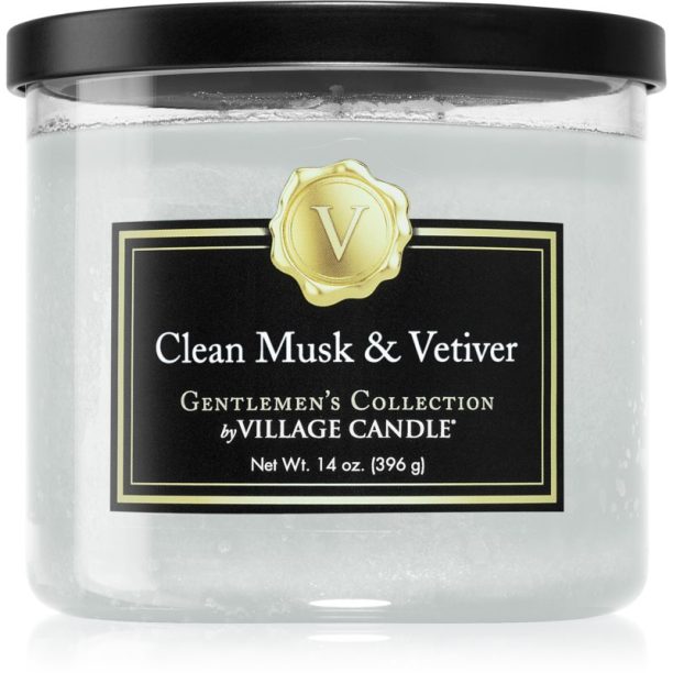 Village Candle Gentlemen's Collection Clean Musk & Vetiver ароматна свещ 396 гр.