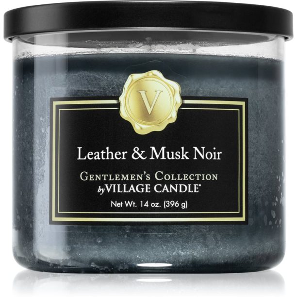 Village Candle Gentlemen's Collection Leather & Musk Noir ароматна свещ 396 гр.