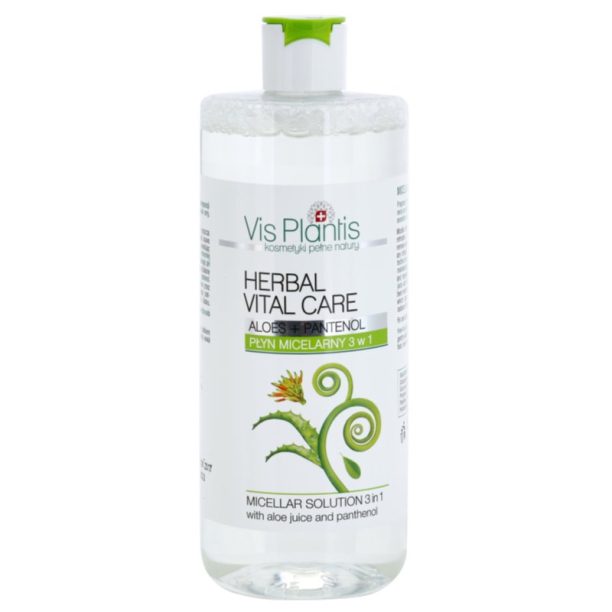 Vis Plantis Herbal Vital Care Aloe Juice & Panthenol мицеларна вода 3 в 1 със сок от алое вера и пантенол 500 мл. на ниска цена