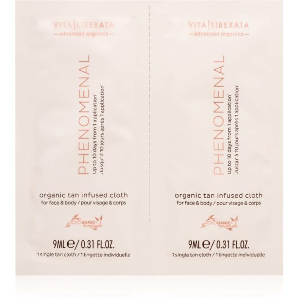 Vita Liberata Phenomenal Organic Tan Infused Cloths автобронзираща кърпичка 16 бр.