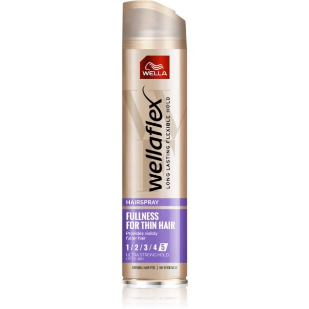 Wella Wellaflex Fullness For Thin Hair лак за коса с екстра силна фиксация за еластичност и обем 250 мл.