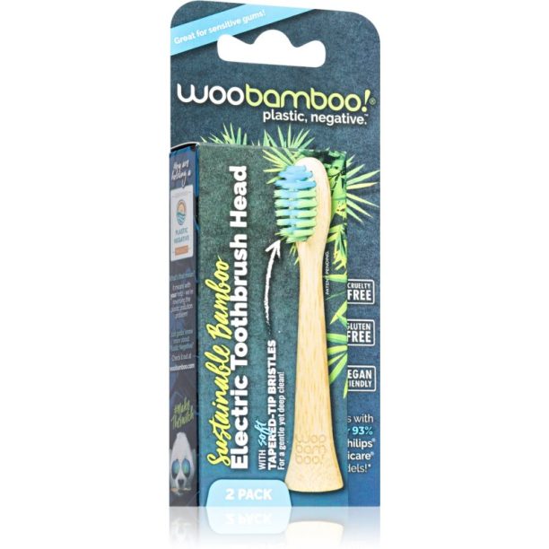 Woobamboo Eco Electric Toothbrush Head резервни глави за четка за зъби от бамбук Compatible with Philips Sonicare 2 бр.