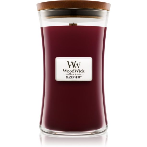 Woodwick Black Cherry ароматна свещ с дървен фитил 609.5 гр.