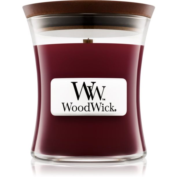 Woodwick Black Cherry ароматна свещ с дървен фитил 85 гр.