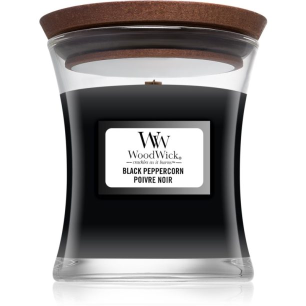 Woodwick Black Peppercorn ароматна свещ  с дървен фитил 85 гр.