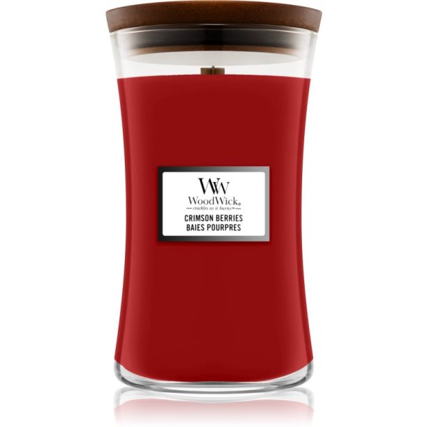 Woodwick Crimson Berries ароматна свещ с дървен фитил 610 гр.