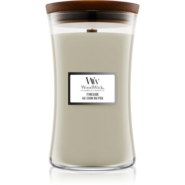 Woodwick Fireside Au Coin Du Feu ароматна свещ  с дървен фитил 609.5 гр.