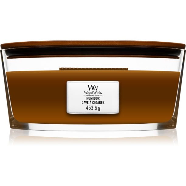 Woodwick Humidor ароматна свещ  с дървен фитил (hearthwick) 453.6 гр.