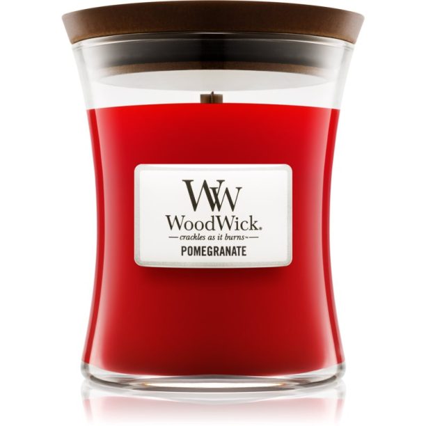 Woodwick Pomegranate ароматна свещ с дървен фитил 275 гр.