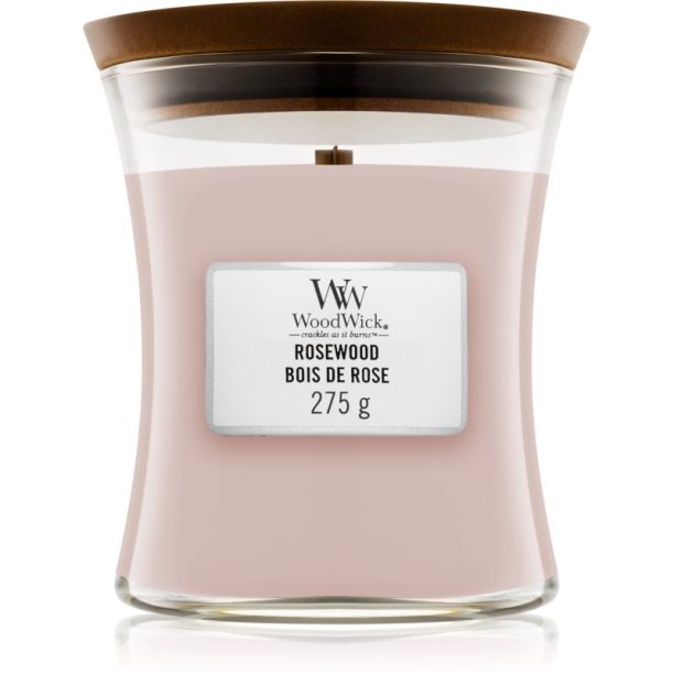 Woodwick Rosewood ароматна свещ  с дървен фитил 275 гр.