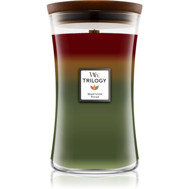 Woodwick Trilogy Hearthside ароматна свещ с дървен фитил 609